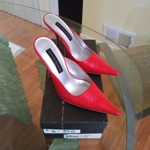 Steven Red Leather Shoes Heels 7 1/2